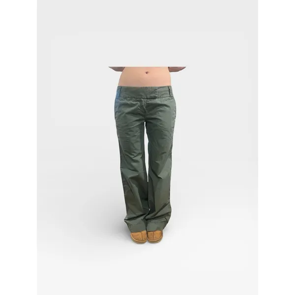 The Limited Lowrise Boho Flare Wide-leg Cotton Khaki Pants - Image 8