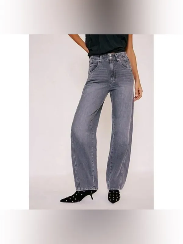 NWOT Free People We the Free Aster Straight Leg Jeans - slate grey - 27 - Image 3