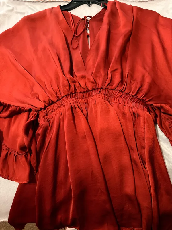 Glam Flowy Burnt Orange Romper  - Image 9