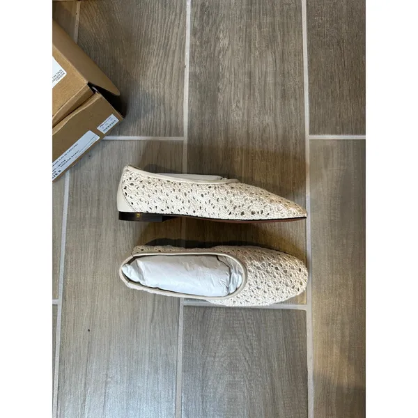 Madewell Mylie Ballet Flat in Crochet Vintage Khaki NZ704 Square Toe Shoes 8 - Image 3