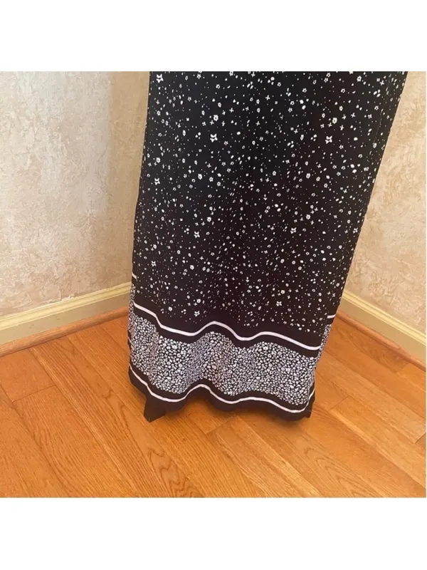 Michael Kors Nora Maxi Dress Sz S Black White Sleeveless Celestial Dark Romantic - Image 14