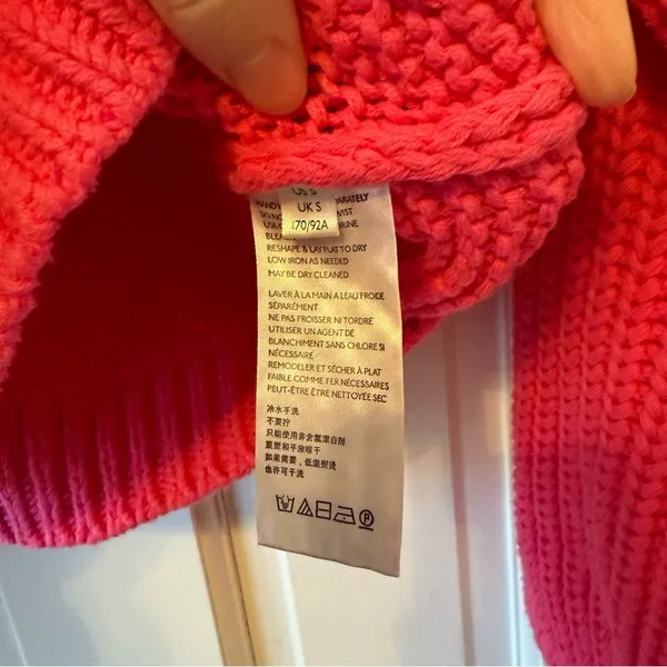 Free People Dream Cable Knit Sweater in Hibiscus Highlight Pink Size Small - Image 6