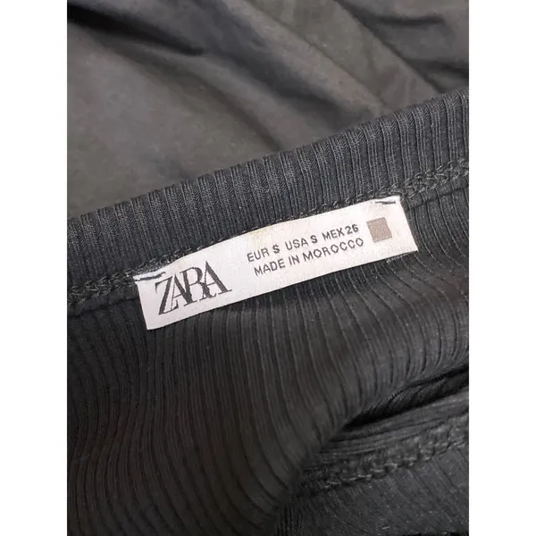 Zara Black Sleeveless Ribbed Knit Tank Fit & Flare A Line Midi Dress Size S - Image 5