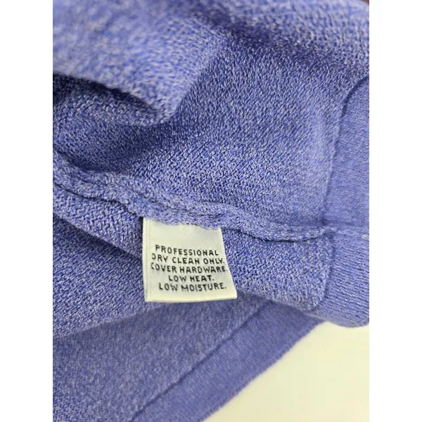 St John Cardigan Womens M Santana Knit Periwinkle Blue V-Neck Button EUC - Image 4