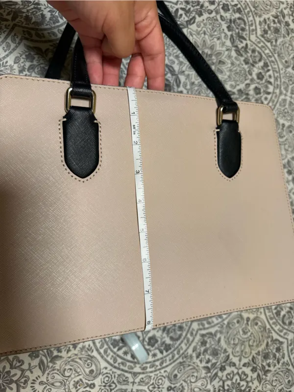 Kate Spade New York Pale Cream Pink and Black Satchel with CrossBody handle - Image 14