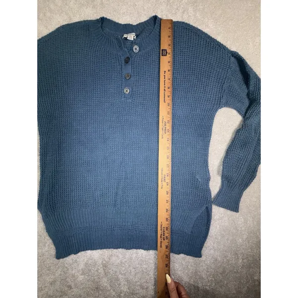 American Eagle Women's Blue Knit Henley Small Oversized - Image 6