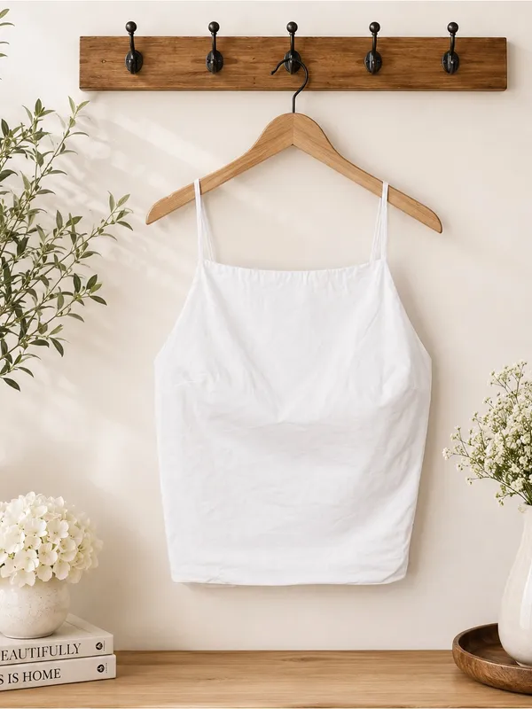 Anthropologie White Open Back Cami Tank Top Size Medium Minimalist Summer Top - Image 3