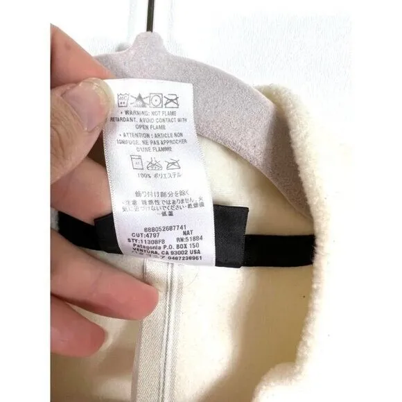 Patagonia Synchilla Womens‎ Fleece Jacket Cream National Geographic Logo Size L - Image 9