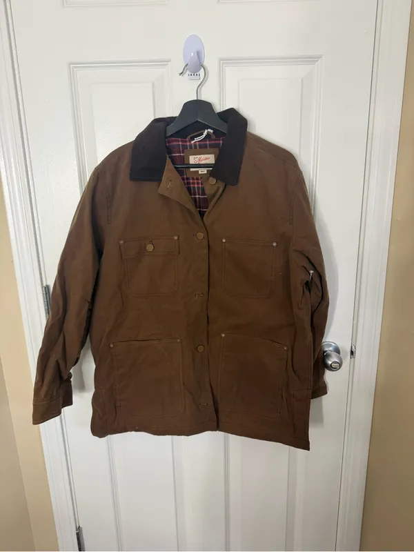 Marine Layer Riley Cotton Barn Jacket in Brown S - Image 2