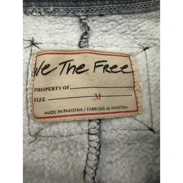 We The Free x Free People‎ Kassey Half Zip Sweatshirt Two Tone Gray Size Medium - Image 10