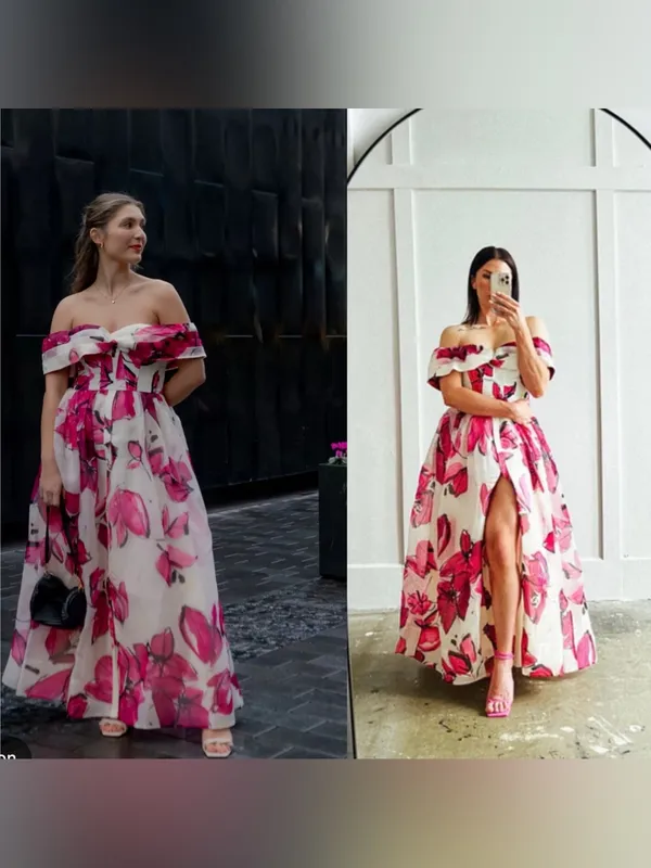 NWT Aje Cordelia Corsetted Maxi Dress In Falling Florals Pink Size 12 - Image 4