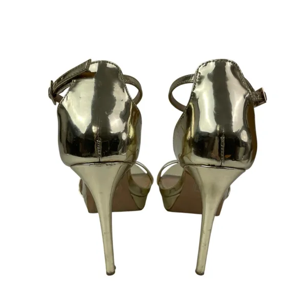 Aldo Madalene Gold Ankle Strap Open Toe Platform Heels Strappy Dress Sandals 7.5 - Image 3