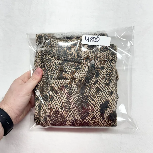 Free People We The Free Snakeskin Skinny Jeans Womens Size 28 Brown Animal Print - Image 10