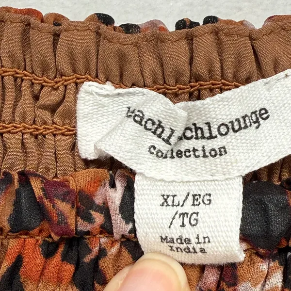 Beach Lunch Lounge Smocked Midi Dress Animal Print Long Sleeve‎ Casual XL - Image 6