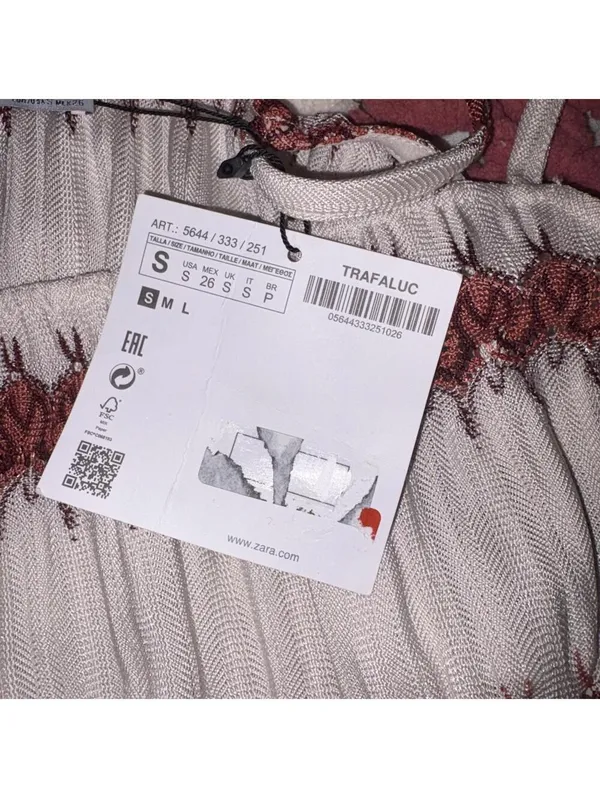 Zara Trafaluc New With Tags Smocked Knot Crop Top Spaghetti Straps Woman’s S - Image 5