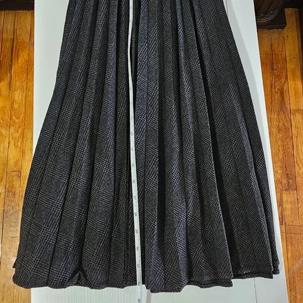 MANGO Checked Pleated Skirt - Charcoal Herringbone - Women's Size 8 - 57058271 - Image 6