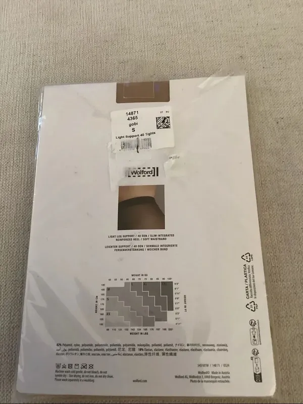Wolford Light Support 40 Tights, 40 Den, Gobi, Size Small, NWT - Image 2