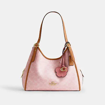 NWT COACH Erin Shoulder Bag In Signature Canvas With Charms CEL13 in powder pink - Image 8
