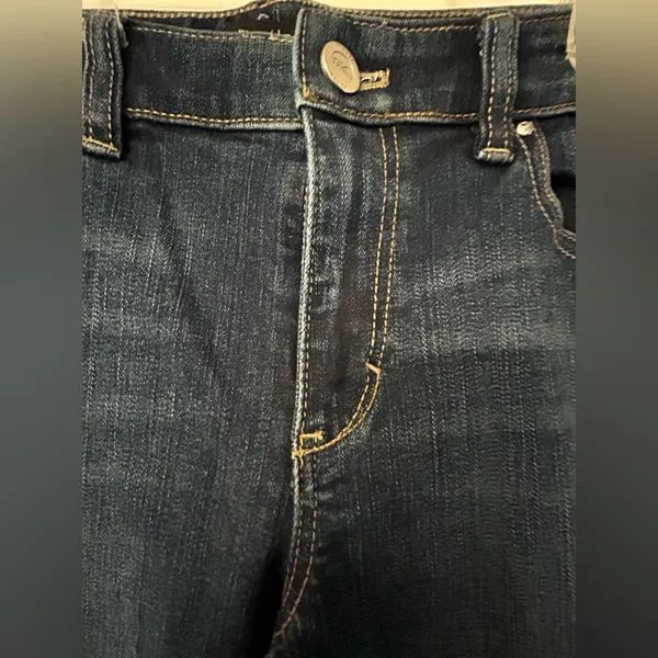 White House Black Market Women's Dark Blue Capri Jeans SZ 8 - Image 5