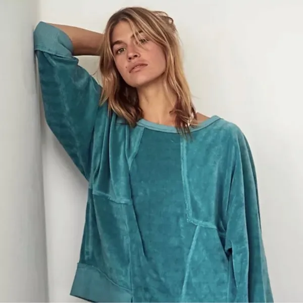 Free People Movement Strive On Sweater In Jewel XS - Image 3