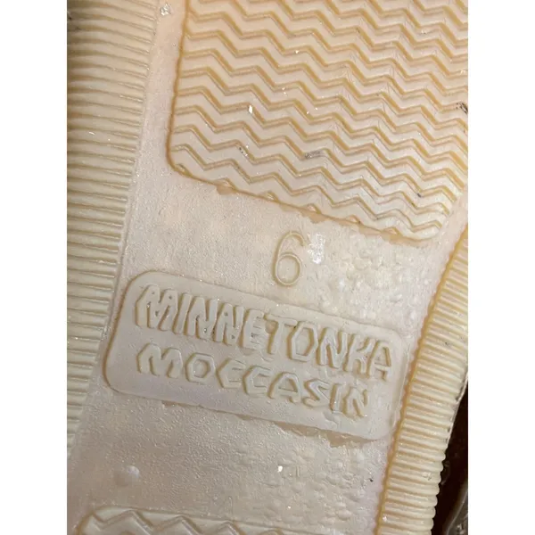 Minnetonka‎ Brown Suede Shearling Lined Moccasins Leather Laces Women's 6 - Image 3