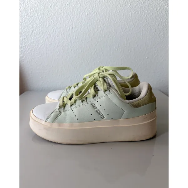 ADIDAS Stan Smith Bonega Platform Shoes Green Lime Sneakers Womens 6 - Image 4