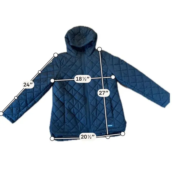 Lands’ End feather free quilted jacket size small 6/8 - Image 3