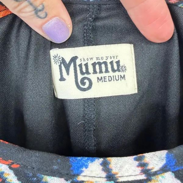 Show Me Your Mumu Bella Trapeze Black Geometric Guatemala Print Flowy Mini Dress - Image 6
