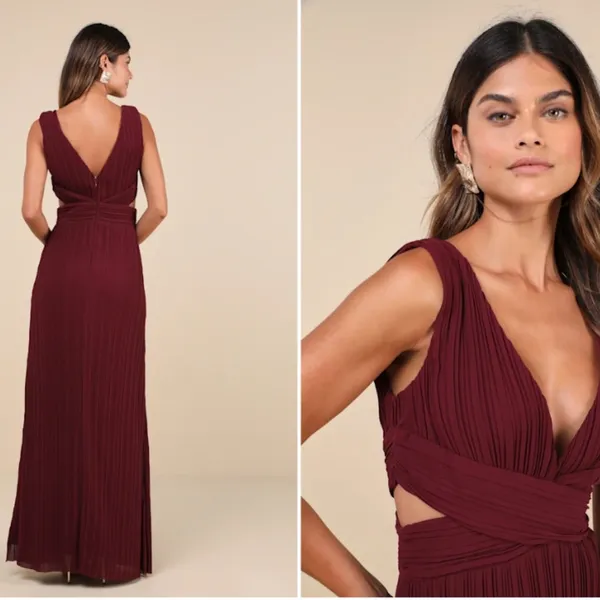 LULU's Prom Chic Elegant Sexy Romantic Flowy Bridesmaid Wedding Formal Maxi - Image 3
