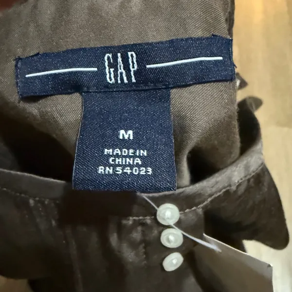New‎ GAP Y2K Silk Satin Camisole Top Women Medium Brown Spaghetti Strap - Image 4