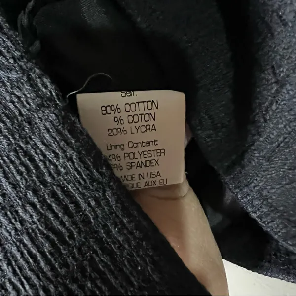 Theory Black Peter Pan Collar Textured short‎ Sleeve Four Button Career Blazer - Image 6
