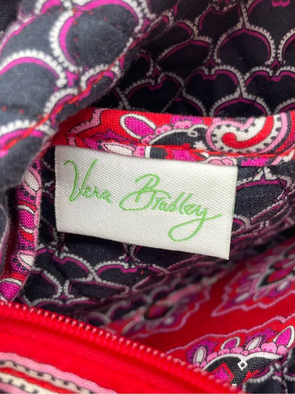 Vera Bradley Little Betsy Tote Bag Frankly Scarlet Red Pink Quilted Cotton 2008 - Image 7