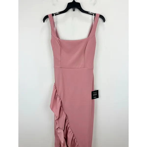 Lulus Immaculate Excellence Pink Sleeveless Ruffled Tulip Maxi Dress Medium NWT - Image 6