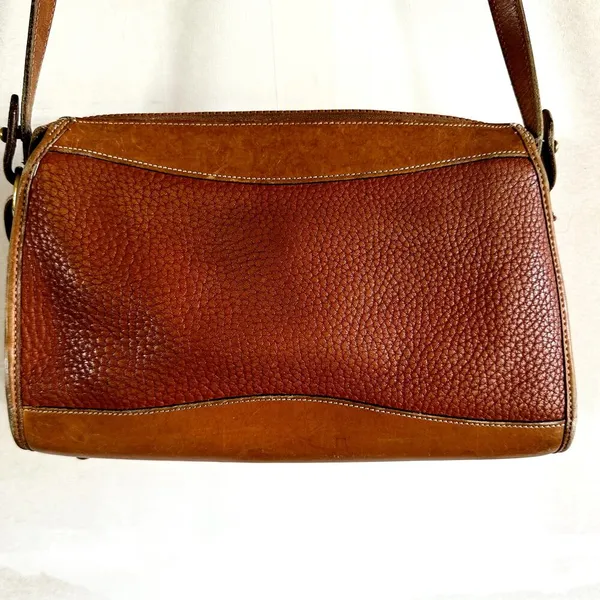 Vintage Dooney & Bourke Crossbody Satchel Bag Adjustable Zip Closure Brown - Image 3