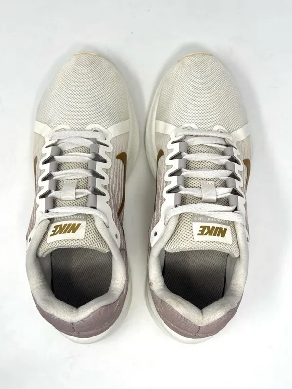 Nike Downshifter 8 Running Shoes Beige Taupe Metallic Gold Mesh Size 7.5 - Image 5