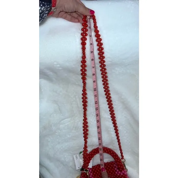 NWT Kate Spade x Target Women's Red & Pink Beaded Shoulder‎ Bag Casual - Image 13