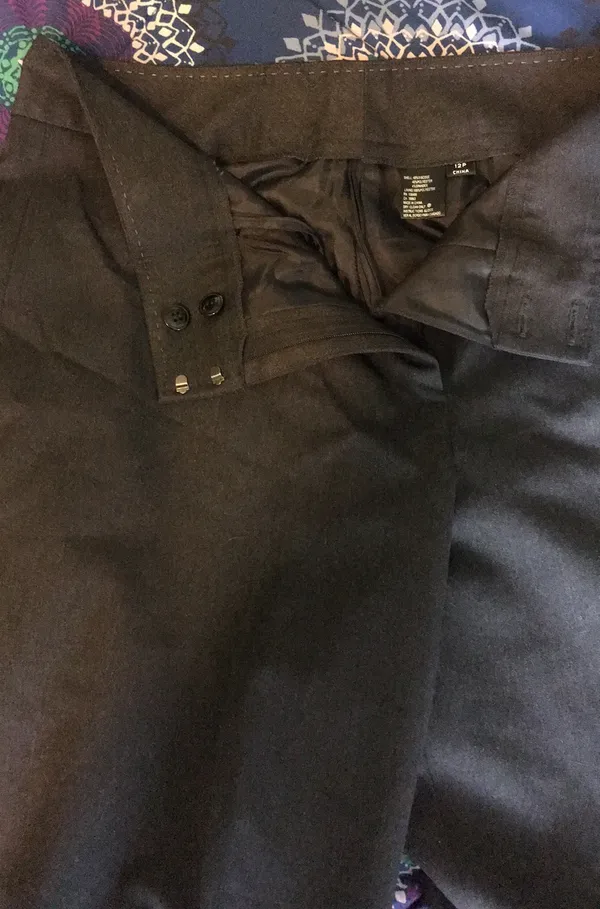 Tahari ASL Charcoal Gray Cuffed Trouser Pants $89 NWT 12P - Image 5