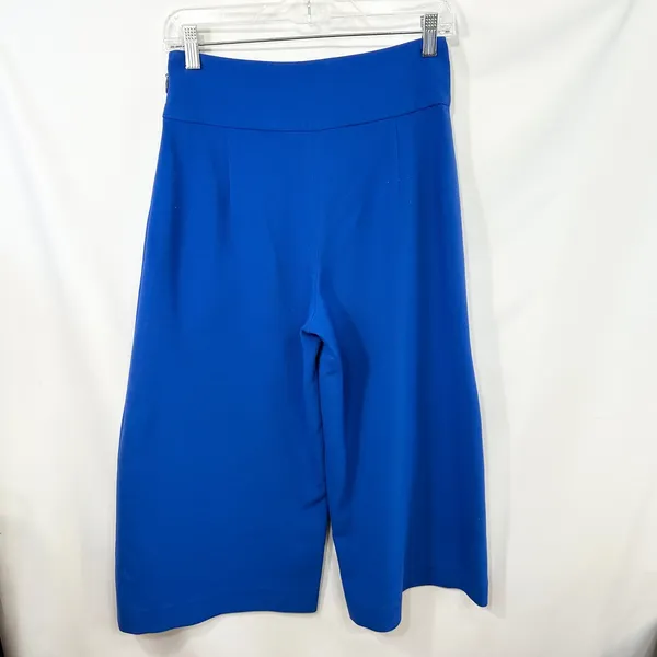 Artelier Nicole Miller Sz 6 Gaucho Pants Royal Blue Wide Culottes High Rise 1518 - Image 2
