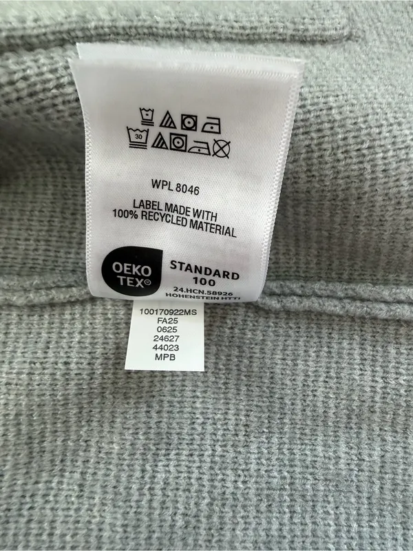 ON 34th Gray Knit Blazer Cardigan Size S Open Front Patch Pocket Jacket - Image 7