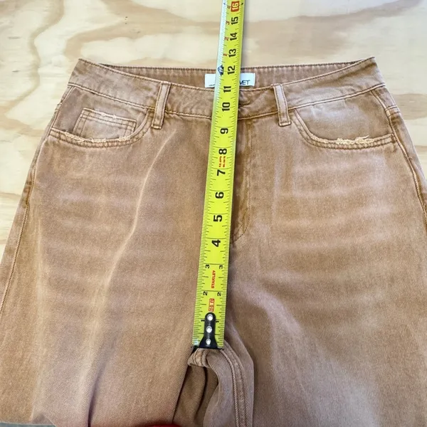 Vervet Kiss Of California Super High Rise 90's Vintage‎ Crop Flare Jeans W27 Tan - Image 13