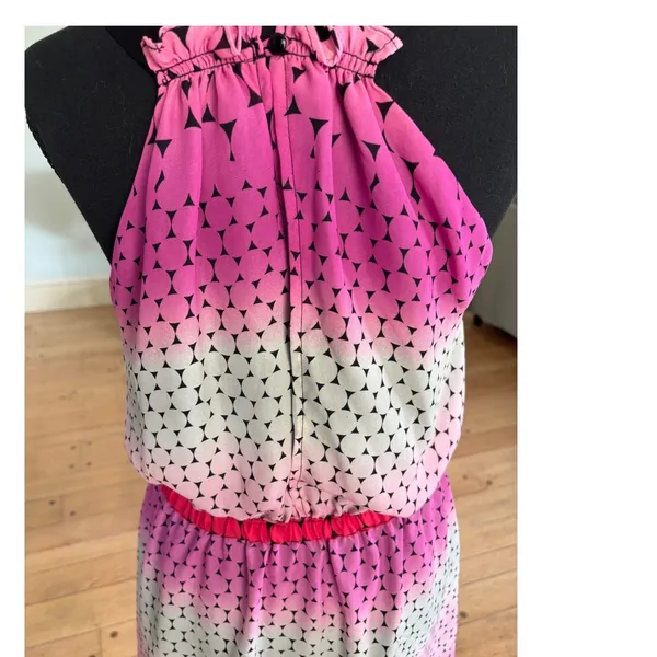 I Heart Ronson Pink Ombre Geometric Halter Mini Dress Womens‎ Medium Indie - Image 3