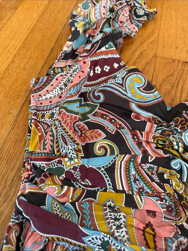 Love the Label Anthropologie Lindsey print ruffle maxi dress paisley S liberty - Image 4