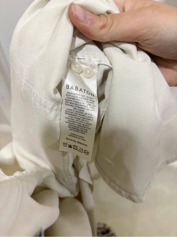 Aritzia Babaton Utility Shirt Matte Pearl Small - Image 5