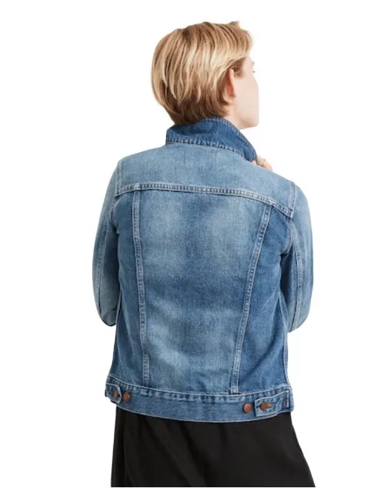 MADEWELL The Jean Jacket Pinter Wash Denim Trucker Jacket Size Medium - Image 3