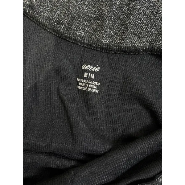 Aerie No Party Needed Maxi Dress Womens Medium Black Shimmer Slip Dress NWT - Image 9