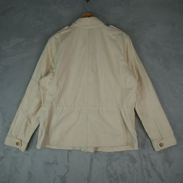 Lauren Ralph Lauren Jacket Womens XL Beige Herringbone Military Utility‎ Cotton - Image 2