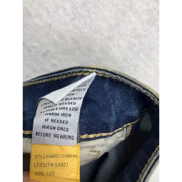 Ashley Mason‎ Flare Jeans Womens 1/25 Blue Rhinestone Embellished Y2K - Image 10