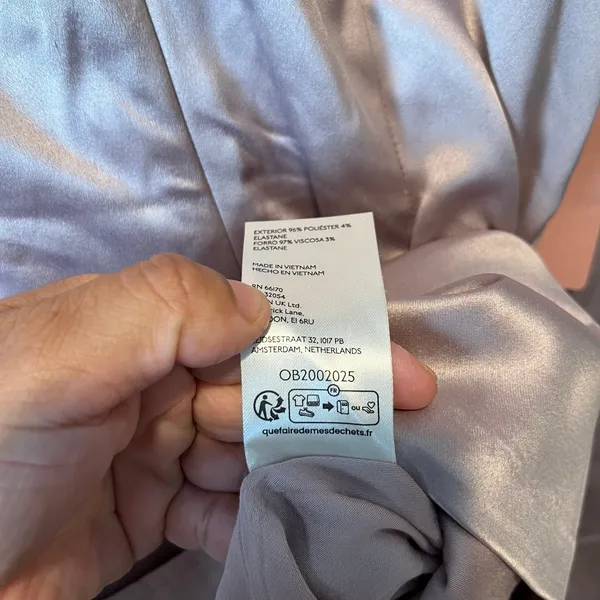 BHLDN Sabrina Stretch Satin Long‎ Sleeve Mini Dress Size Small Dusty Mauve New - Image 10