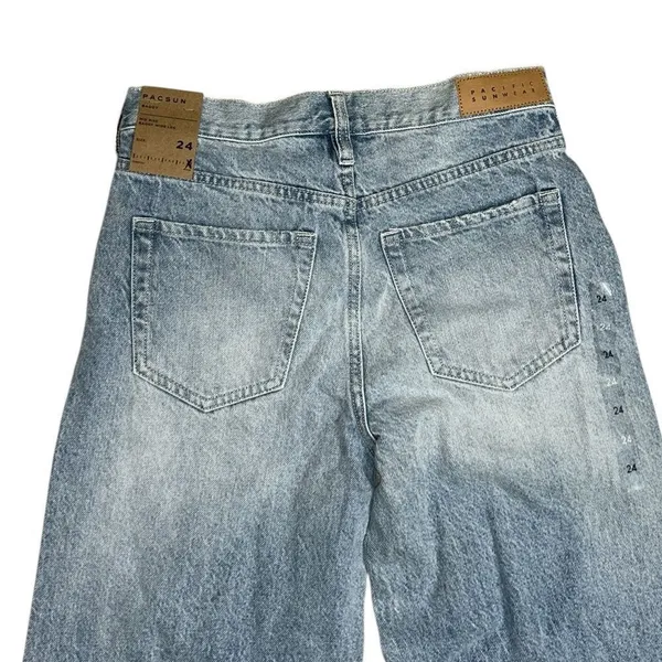 Pacsun Blue Baggy Fit Wide Leg Two Tone Jeans(Size 24) - Image 7