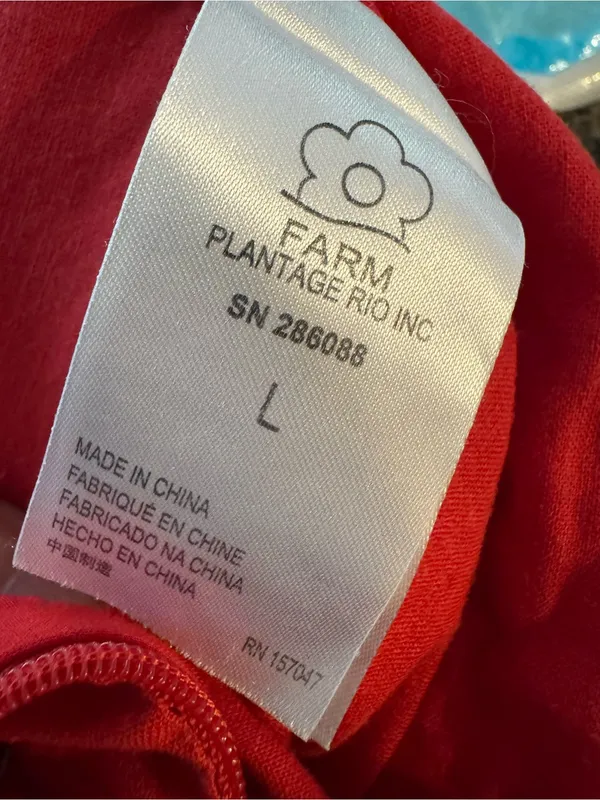 FARM RIO Cherry Red Linen Jumpsuit Size L - Image 9